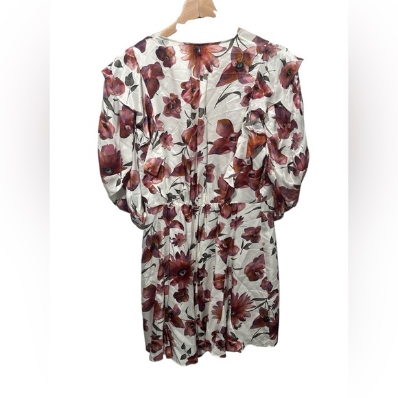 The Kooples Floral Wrap Dress - Multicolor Ecru, Size 6 - Picture 9 of 17